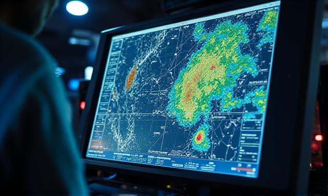 Meteorological news coverage and radar analysis